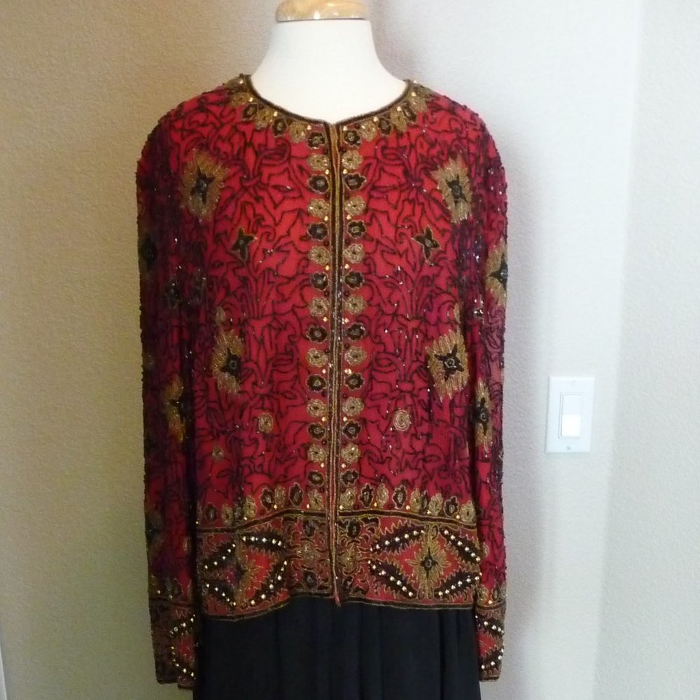 Papell Boutique Beaded Evening Jacket